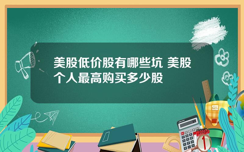 美股低价股有哪些坑 美股个人最高购买多少股